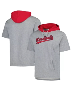 Мужская толстовка с короткими рукавами и короткими рукавами Heather Grey St. Louis Cardinals Postgame Mitchell and ness
