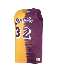 Мужская майка Magic Johnson фиолетового/золотого цвета Los Angeles Lakers Profile Tie-Dye Player Tank Top Mitchell and ness