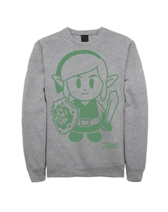 Мужской флисовый пуловер с зеленым контуром и графическим рисунком Nintendo Legend Of Zelda Links Awakening Link Licensed character