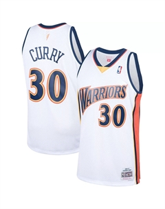 Мужская белая майка Stephen Curry Golden State Warriors 2009-10 Hardwood Classics Swingman Mitchell and ness