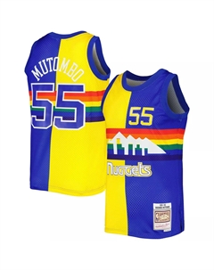 Мужская майка Dikembe Mutombo Royal/Gold Denver Nuggets Hardwood Classics 1991-92 Split Swingman Mitchell and ness