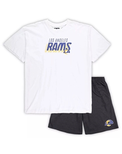 Мужской комплект из футболки и шорт белый/темно-серый Los Angeles Rams Big & Tall Concepts sport