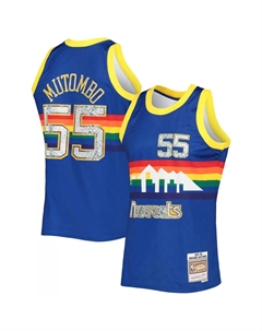 Мужская майка Dikembe Mutombo Royal Denver Nuggets 1991-92 Hardwood Classics, посвященная 75-летию Diamond Swingman Mitchell and ness