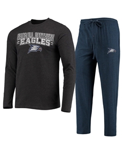 Мужская футболка темно-синего цвета с древесным углем Georgia Southern Eagles Meter, футболка с длинными рукавами и брюки, комплект для сна Concepts sport