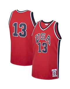 Мужская красная баскетбольная майка Chris Mullin США 1984 года выпуска Mitchell and ness