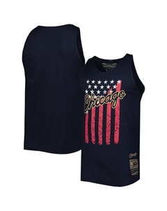 Мужская темно-синяя майка Chicago Bulls Hardwood Classics Americana со звездами и полосками Mitchell and ness
