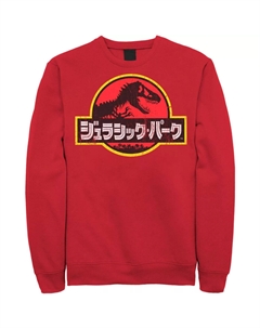 Мужской красный свитер с японским логотипом «Парк Юрского периода», красный Licensed character