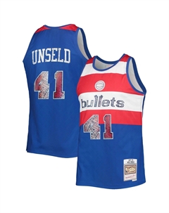 Мужская майка Wes Unseld Blue Washington Bullets 1977-78 Hardwood Classics NBA Diamond Swingman, посвященная 75-летию НБА Mitchell and ness