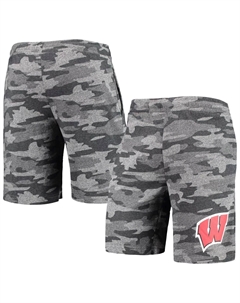 Мужские шорты Угольно-серый Wisconsin Badgers Camo Backup Terry Jam Lounge Shorts Concepts sport