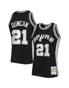 Мужская черная майка Tim Duncan San Antonio Spurs 1998-99 Hardwood Classics, посвященная 75-летию Diamond Swingman Mitchell and ness