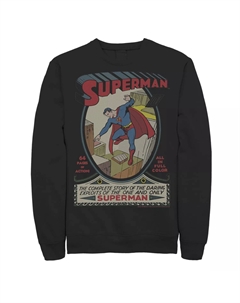 Мужской флисовый пуловер с графическим принтом DC Comics Superman 64 Pages Of Action Comic Cover, черный Licensed character