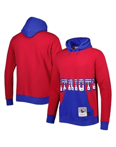 Мужской красный пуловер с капюшоном New England Patriots Big Face 5.0 Mitchell and ness