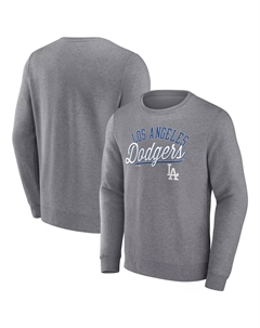 Мужской пуловер с логотипом Heather Grey Los Angeles Dodgers Simplicity Fanatics