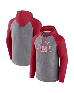 Мужской фирменный пуловер с капюшоном цвета реглан малинового/серого цвета «Оклахома» Fanatics