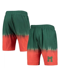 Мужские шорты оранжевого/зеленого цвета с принтом тай-дай Miami Hurricanes Mitchell and ness