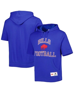 Мужская толстовка с капюшоном и короткими рукавами Royal Buffalo Bills Mitchell and ness
