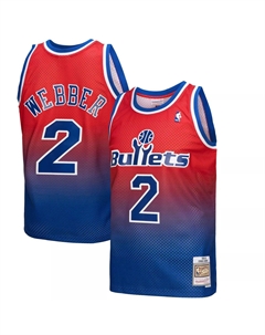 Мужская майка Chris Webber Royal/Red Washington Bullets 1994/95 Hardwood Classics Fadeaway Swingman Player Mitchell and ness