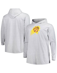 Мужской пуловер с капюшоном с логотипом Heather Grey Phoenix Suns Big & Tall Fanatics