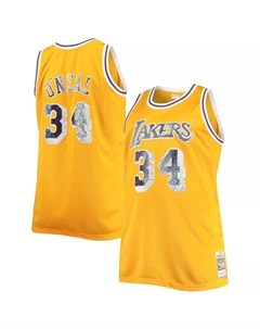 Мужская майка Shaquille O'Neal Gold Los Angeles Lakers Big & Tall 1996-97 NBA Diamond Swingman, посвященная 75-летию НБА Mitchell and ness
