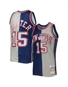 Мужская майка Vince Carter темно-синяя/серая New Jersey Nets Hardwood Classics 2006-07 Split Swingman Jersey Mitchell and ness