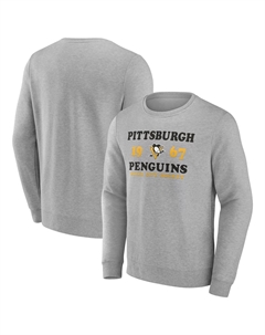 Мужской пуловер с логотипом Heather Charcoal Pittsburgh Penguins Fierce Competitor Fanatics