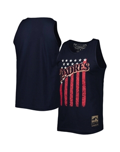 Мужская майка Navy San Diego Padres Cooperstown Collection Stars and Stripes Mitchell and ness