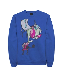 Мужской флисовый пуловер Invader Zim с угрозой смеха и усталости с портретом и рисунком Nickelodeon
