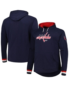 Мужской темно-синий пуловер с капюшоном Washington Capitals Big & Tall Legendary реглан Mitchell and ness