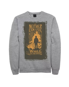 Мужской флисовый пуловер с рисунком «Ни один не может жить, пока выживает другой» Harry potter