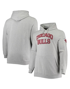 Мужская толстовка с капюшоном Heathered Grey Chicago Bulls Hardwood Classics Big & Tall Throwback Mitchell and ness