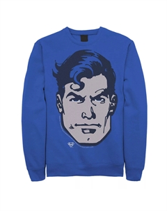 Мужской флисовый пуловер с изображением Супермена DC Comics с большой грудью и портретом Licensed character