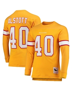 Мужская футболка Mike Alstott Orange Tampa Bay Buccaneers 2002, имя и номер игрока, вышедшего на пенсию, с длинным рукавом Mitchell and ness