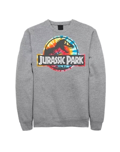 Мужской флисовый пуловер с графическим логотипом в стиле Парк Юрского периода Tie Dye Circle Licensed character