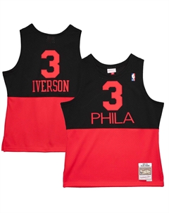Мужская майка Allen Iverson Black Philadelphia 76ers 2003-2004 Hardwood Classics Reload 2.0 Swingman Mitchell and ness