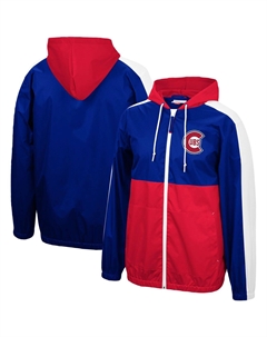 Мужская ветровка с капюшоном и молнией во всю длину Royal/Red Chicago Cubs Game Day Mitchell and ness