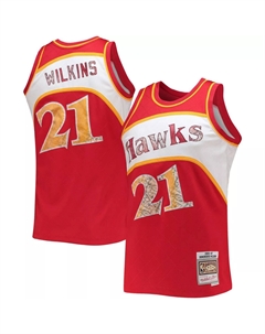 Мужская майка Dominique Wilkins Red Atlanta Hawks 1986-87 Hardwood Classics, посвященная 75-летию Diamond Swingman Mitchell and ness