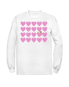 Мужчины. И.Т. Pink Heart Grid E.T. Пикирующая футболка Licensed character