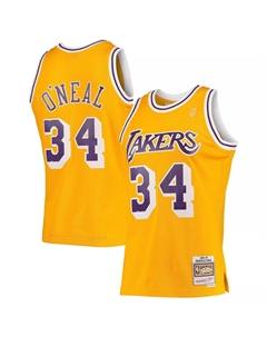 Мужская майка Shaquille O'Neal Gold Los Angeles Lakers Hardwood Classics 1996-97 Swingman Mitchell and ness