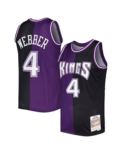 Мужская майка Chris Webber фиолетового/черного цвета Sacramento Kings Hardwood Classics 2000-01 Split Swingman Mitchell and ness