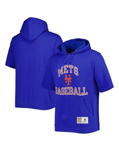 Мужской флисовый пуловер с короткими рукавами Royal New York Mets Cooperstown Collection Mitchell and ness