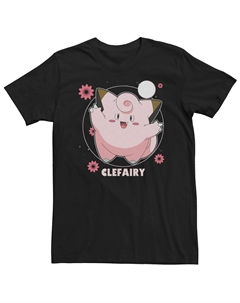 Мужская футболка Pokémon Clefairy Fairy Dance с розовыми цветами Licensed character