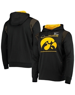 Мужской пуловер с капюшоном Iowa Hawkeyes 2021 Team Sideline Performance Black Iowa Hawkeyes 2021 Nike