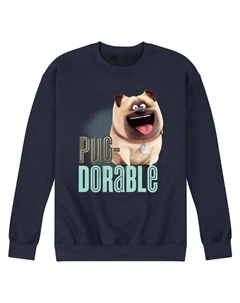 Мужской флисовый пуловер с рисунком Secret Life Pets Pug Licensed character
