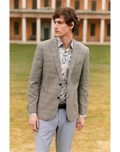 Льняной пиджак в клетку Nova Fides Next