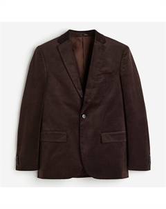Вельветовый пиджак Slim Fit Single-breasted, темно-коричневый H&m