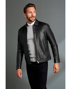 Фирменная кожаная куртка с воротником, черный Next