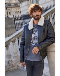 Куртка из искусственной овчины, черный Next