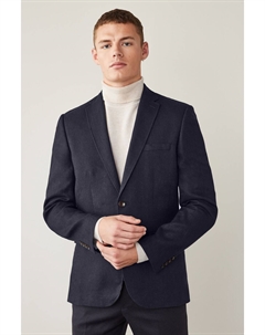 Пиджак Signature из смесового льна, синий Next