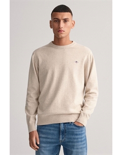 Хлопковый свитер с круглым вырезом Gant