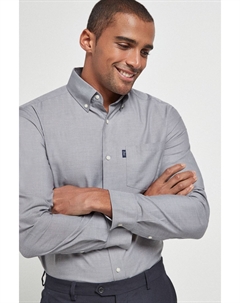Рубашка Oxford Easy Iron на пуговицах, серый Next